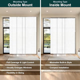 CHICOLOGY Panel Track Blinds for Sliding Glass Doors, 4 Panel Sliding Panels, Adjustable Track 46-86" W, Trimmable Height Up to 96" H, Light Filtering Privacy Room Divider, Chalk White CHICOLOGY