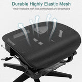 VECELO Swivel Ergonomic High Back Mesh Office Chair with Retractable Footrest, Adjustable Backrest, Tilt Function, 3D Armrests & Headrest, Lumbar Support for Executive/Computer Desk/Task Work, Black VECELO