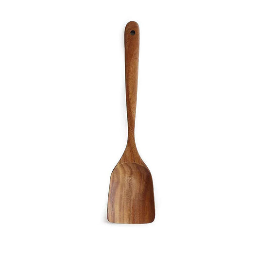 Mary Paxton Teak Kitchen Utensils,Wooden Spatula Turner Kitchenware Nonstick Pan Cookware Natural Utensils Handcrafted Cutlery Tool (wooden turner(13x3.23in))