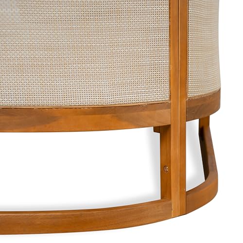 Christopher Knight Home Catania Acacia Wood Outdoor 3 Seater Sofa with Cushions, Wooden Patio Sofa Couch with Cushion, Comfy Garden Cloud Sofa Couch with Textilene Armrest, Teak+ Beige Christopher Knight Home