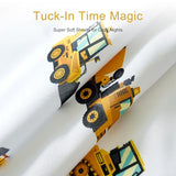 3-Piece Twin Size Bed Sheet Set by Coukouchyi, Soft & Breathable Kids Fitted & Flat Sheet for Boys with Deep Pocket, Construction Cars Cokouchyi