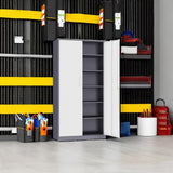 SISESOL Metal Storage Cabinet with Doors and Shelves, 71" Tool Storage Cabinet- Garage Cabinets and Storage System Kitchen Pantry Storage Cabinet with Adjustable Shelves Steel Storage Tall Cabinet SISESOL