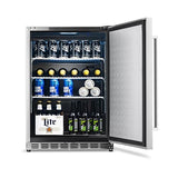 NewAir 24" Outdoor Beverage Refrigerator | 5.3 Cubic Feet Storage| Weatherproof Stainless Steel Fridge | Built-In or Freestanding Outdoor Patio Fridge For Beer, Wine, Food NCR053SS00 NewAir