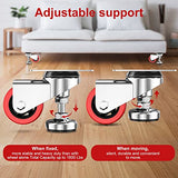 Homhoo 3" Leveling Plate Caster Wheels with Adjustable Anti-Vibration Leveling Foot Pad Heavy Duty Swivel casters for Workbench, Machine Equipment, Homhoo