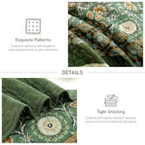 Yiran King Size Quilt, Olive Green Spring Summer Bedspread Bedding Set, 3 Pieces Bohemia Coverlet with 2 Pillow Shams for All Season 110x90 Inch