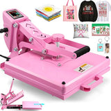 Whubefy Upgraded Heat Press 15x15 Slide Out, Industrial-Quality Digital Sublimation Heat Transfer Machine w/5 DTF Transfer Sheets, Clamshell Heat Press Machine for T-Shirts, Bags, Mouse Pads & More Whubefy