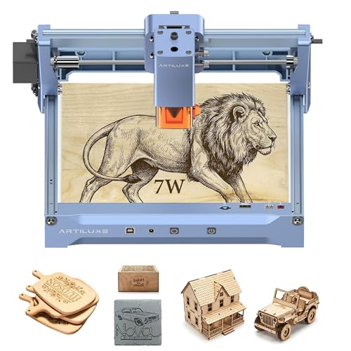 Artilume U1 Laser Engraver 7000mW, Desktop Laser Engraver and Cutter Machine, WiFi, 0.01mm Precision, Large Working Area 150 * 200mm for Wood Leather Acrylic and More, Best for Beginners Artilume