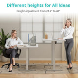 Simple Deluxe Electric Standing Desk, Adjustable Height, 24x40 Inches, Sit Stand Up Desk with Cable Management, White Simple Deluxe