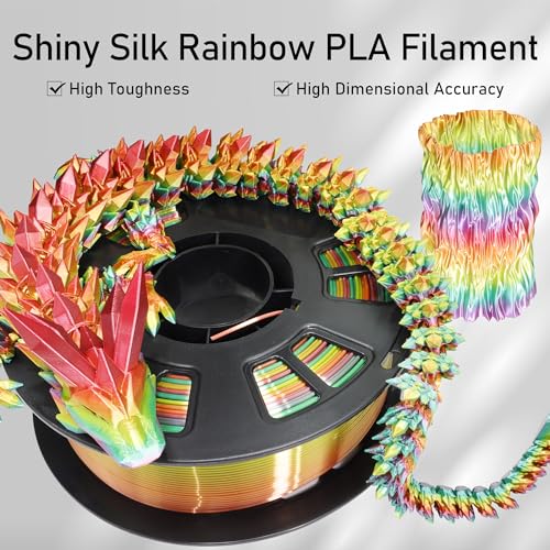 DO3D Silk Multicolored Rainbow PLA 3D Printer Filament, 1.75mm PLA Fast Color Change 3D Printing Material, 1kg Spool (2.2lbs),for FDM 3D Printers DO3D