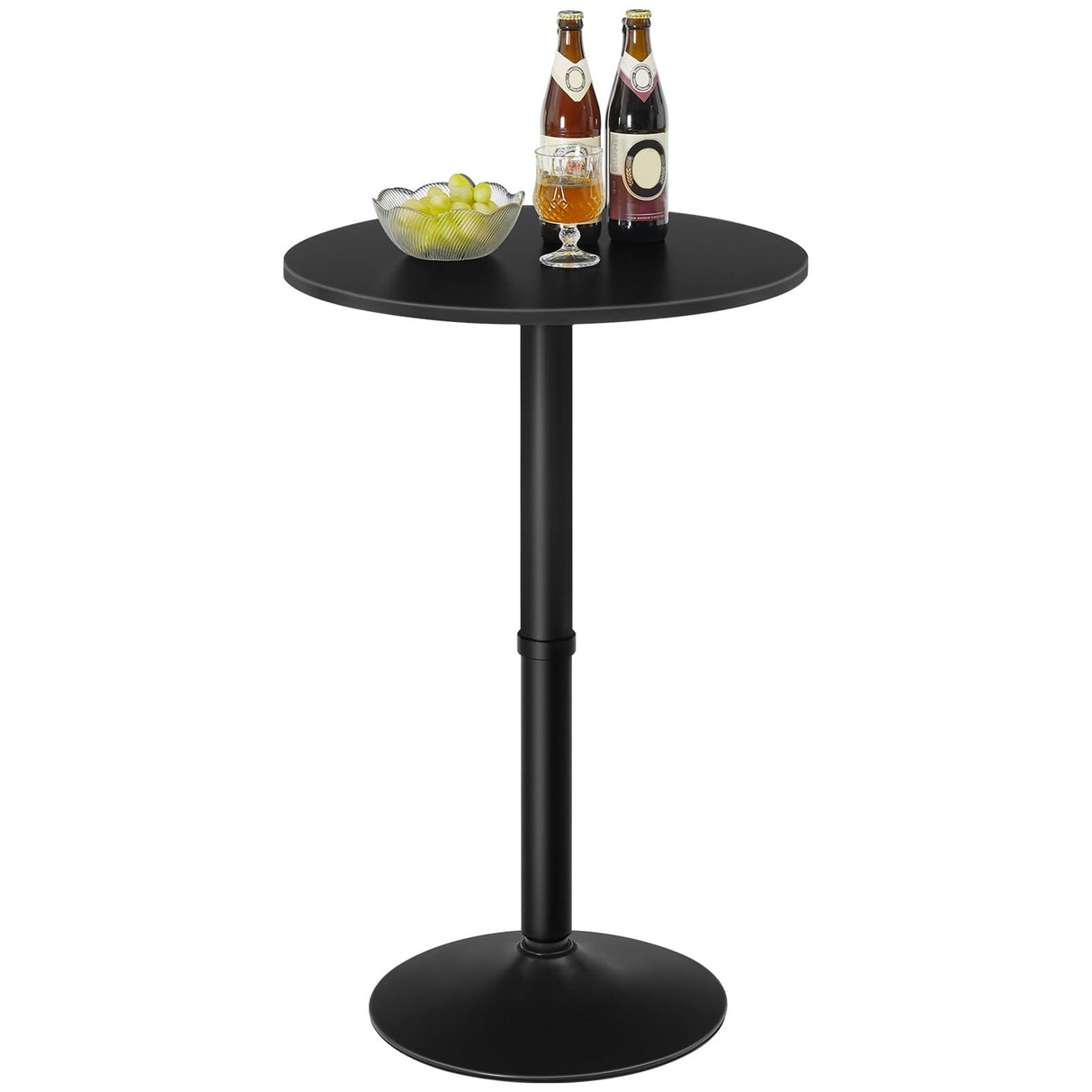 HOOBRO 35" Black Round Bar Table - Stylish Cocktail Table for Narrow Spaces HOOBRO