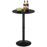 HOOBRO 35" Black Round Bar Table - Stylish Cocktail Table for Narrow Spaces HOOBRO