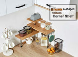 HYNAWIN 3-Tier Bamboo & Metal Corner Shelf – Stylish Space-Saving Organiser for Home and Office HYNAWIN