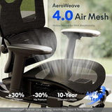FLEXISPOT ErgoX Premium Ergonomic Office Chair with Footrest- Adjustable 3D Armrests, Dynamic Lumbar Support, Recline & Tilt Function, Mesh Seat, for Home & Office Use,Black FLEXISPOT