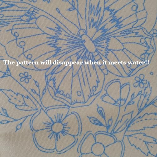 Esffaci Embroidery Starter Kit for Adult Beginners with Butterfly Flower Pattern Hand Embroidery Set with Cloth Hoop Needle Threader Floss and Instructions