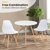 Tangkula Dining Table Set for 4, Round Kitchen Table and Chairs Set of 4 with Ergonomic Seat & Solid Wood Legs, 5-Pieces Modern Dining Set for Kitchen and Living Room Tangkula