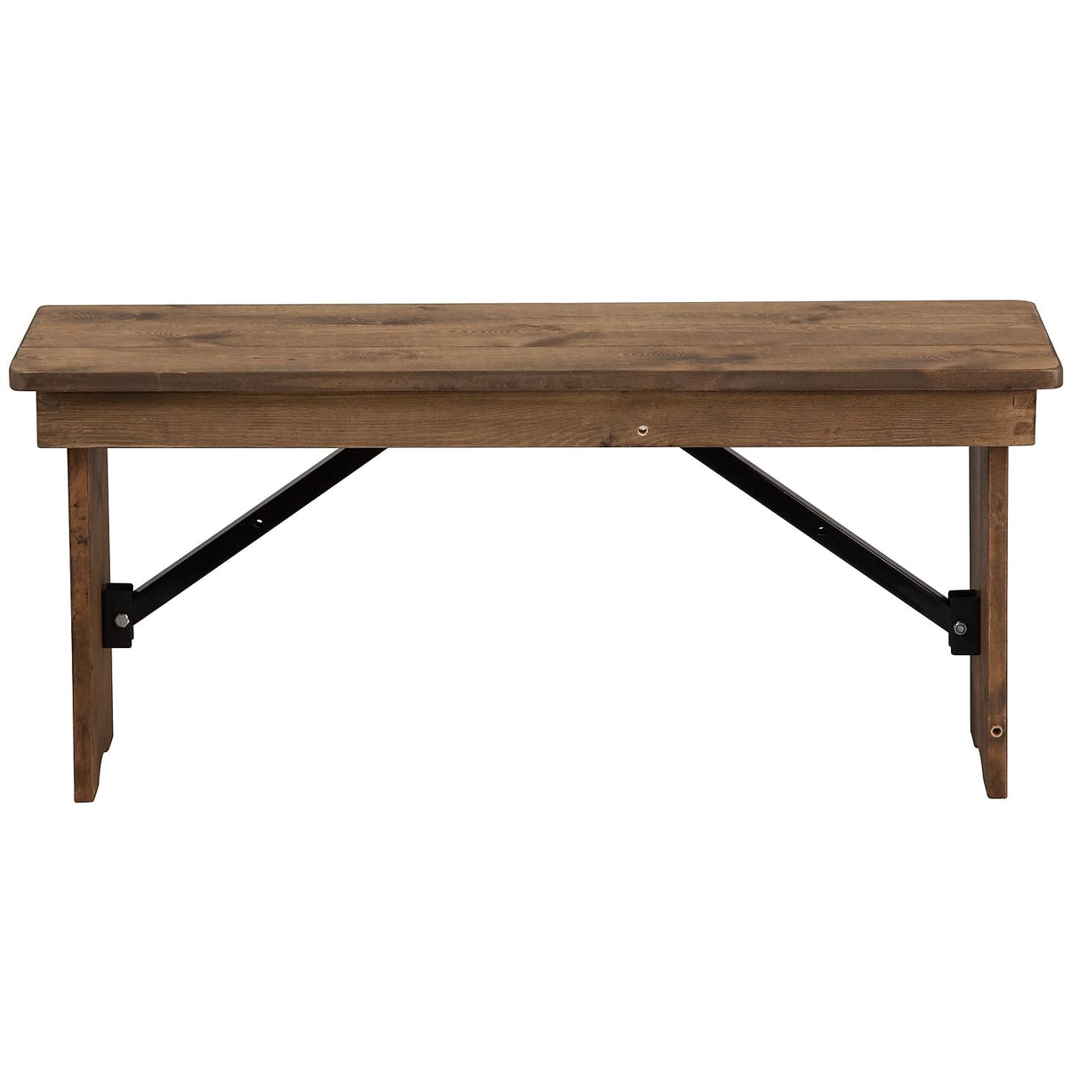 Flash Furniture HERCULES 40" x 12" Antique Rustic,Solid Pine Folding Farm Bench Flash Furniture