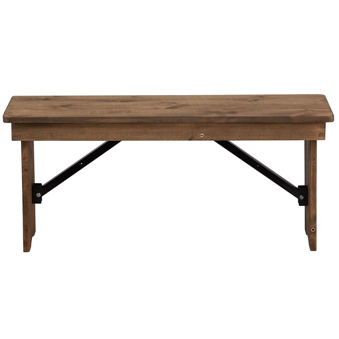 Flash Furniture HERCULES 40" x 12" Antique Rustic,Solid Pine Folding Farm Bench