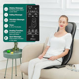 Snailax shiatsu Neck & Back Massager with Heat, Full Back Kneading Shiatsu or Rolling Massage, Massage Chair pad with Height Adjustment, Back Massager for Neck and Shoulder Snailax