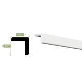 Ekena Millwork WM205X96SWPV Outside Corner Moulding, 1 1/8"H x 1 1/8"P x 96"L, Unfinished Ekena Millwork