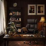 Ergonomic Office Chair with Footrest, Criss Cross Legged Desk Chair with Flip-Up Arms, Wider Thicker Spring Seat, Lumbar Pillow, Pet-Friendly, 500LBS Big and Tall Heavy-Duty Executive Leather Chair SUNNOW