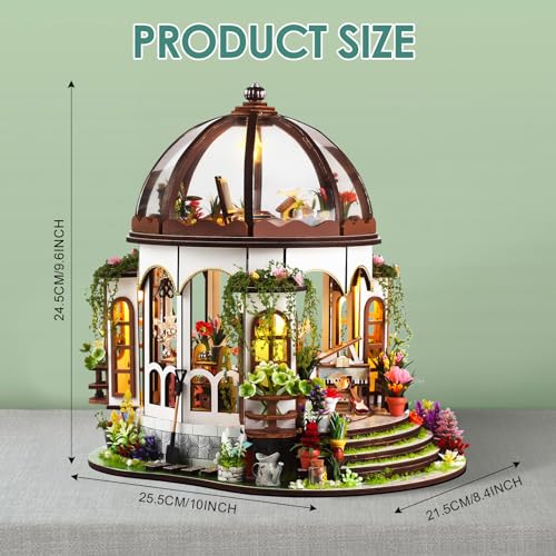 Foyucool 2025 New DIY Miniature House Kit, Dollhouse Kit with LED Light, Mini House Building Kits for for Adult to Building, Mother's Day Home Decorations Gifts for Friends, Castle Flower House