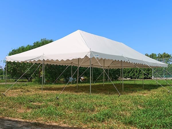 Quictent 20x40 Party Tent Heavy Duty Waterproof | Large Wedding Tent for 120 People, Fire Retardant PVC Canopy with 3 Reinforced Poles, Easy Setup for Events & Outdoor Use (White, no Sides) Quictent