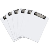 Hongri Plastic Clipboards Set of 6, White Small Clipboard Standard A5 Size Memo Clipboards for Students, Kid, Women, Office, Home, Low Profile Clip, Mini Clipboard Size 6" x 9", White Hongri