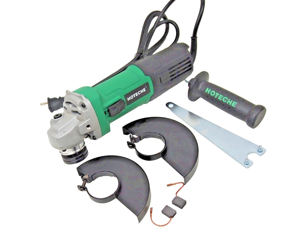 Hoteche 4-1/2"" 5"" Electric Variable Speed Angle Grinder 10AMP P800426A, Green - WoodArtSupply