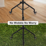 Tossbiss Laptop Tripod on Wheels with 2 Shelves, Portable Projector Floor Stand Adjustable Height 25.9 to 51.8 Inch with Phone Holder Tossbiss