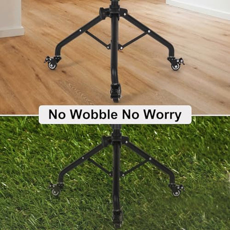 Tossbiss Laptop Tripod on Wheels with 2 Shelves, Portable Projector Floor Stand Adjustable Height 25.9 to 51.8 Inch with Phone Holder Tossbiss