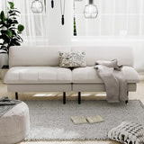 Ribilake 70" Futon Sofa Bed, 4 in 1 Multi-Function Couch Sleeper with Adjustable Backrest, Modern Convertible Futon, Recliner Small Loveseat for Living Room, Dorm, Beige Ribilake