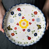 Mateda Ceramic Pie Pan Pie Dish for Oven 10 Inch Pie Plate Round Bakeware (Butterfly) Mateda