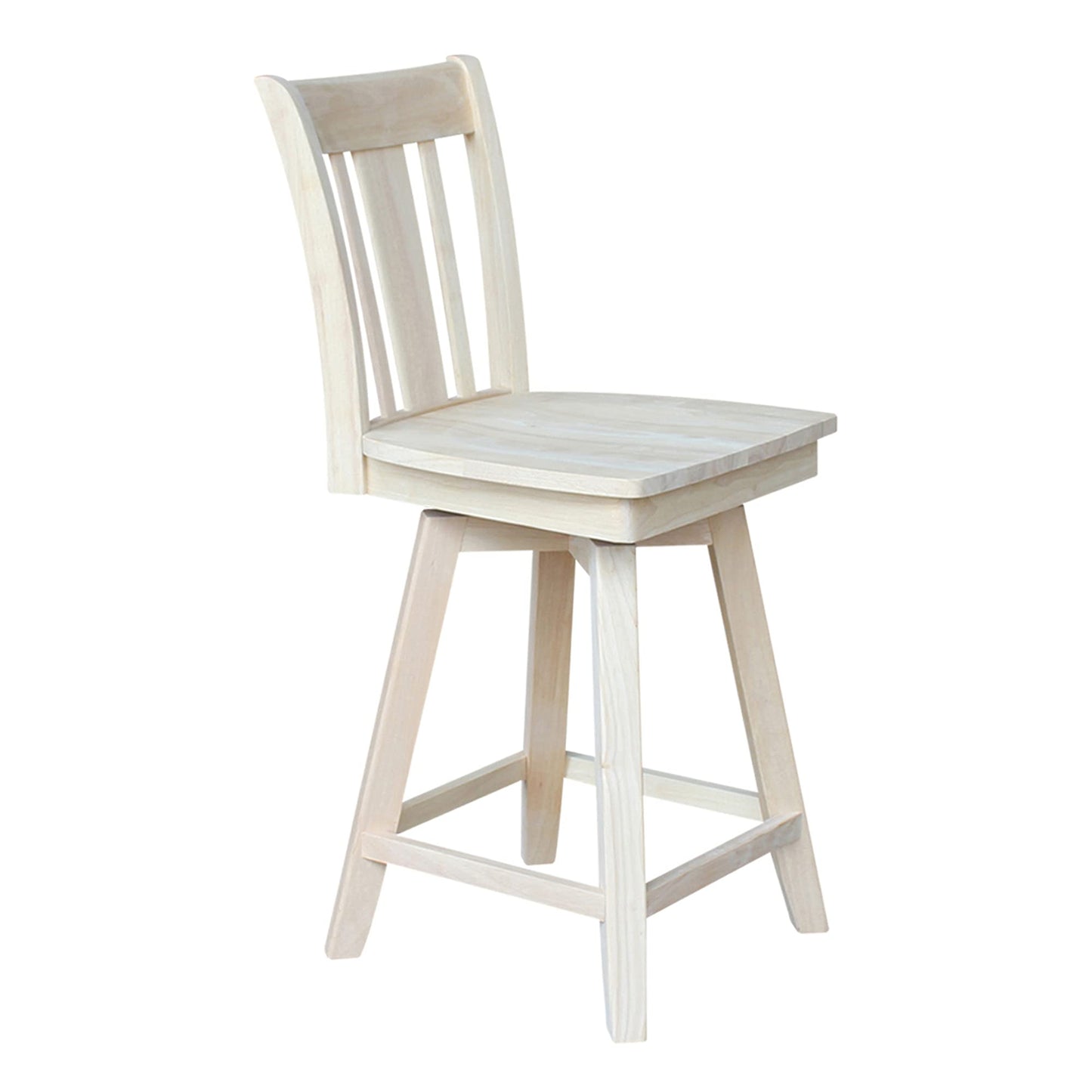 International Concepts Counter Stool, 24", Unfinished - WoodArtSupply