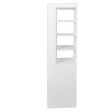 KEIKI 70.87" H Display Storage Cabinet with 4-Tier Shelf, 3 Side Drawers & 4 Small Display Shelves, Modern Wooden Tall Bookshelf Bookcase for Living Room, Office, White (Style A) KEIKI