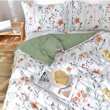 Floral Duvet Cover King Size - White Yellow Flowers and Green Leaf Spring Botanical Printed Microfiber Comforter Cover Set - 3PC 104X90 Soft and Lightweight Quilt Cover, Farmhouse Style for Women Men Faincy