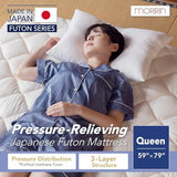 MORIRIN Japanese Floor Futon Mattress (Shikibuton) with Body Pressure Dispersion, Made in Japan, Queen MORIRIN
