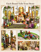 Vaki Vaki [2026 New] Hanging Garden Miniature House Kit with LED Light, Book Nook Kit with Cover for Birthday, 3D Wooden Bookends Puzzle Bookshelf Decor Building Kit Birthday Gifts for Family, Friends
