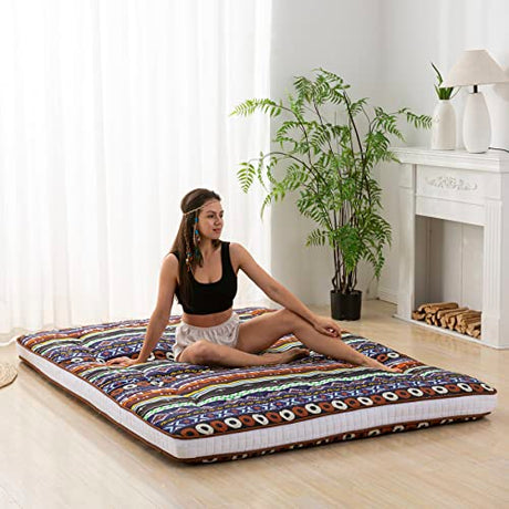 Dr.Futon Japanese Floor Futon Mattress Extra Thick Folding Roll Up Bed Topper Mat for Guest,Lounger and Tavel Dr.Futon