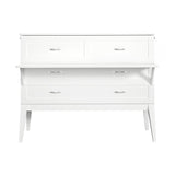 AFI, Northampton Full Size Murphy Bed Desk with Memory Foam 6" Mattress and Built-in USB Charger, White AFI