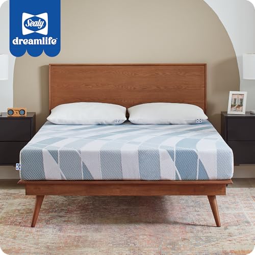 Sealy Dreamlife 8” Foam Mattress-in-a-Box, Queen, SealyComfort Gel Memory Foam, Surface-Guard Technology, Breathable Comfort Sealy