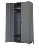 Metal Storage Cabinet with Hanging Rod, Wardrobe Armoire Closet for Bedroom, Laundry Room CJF