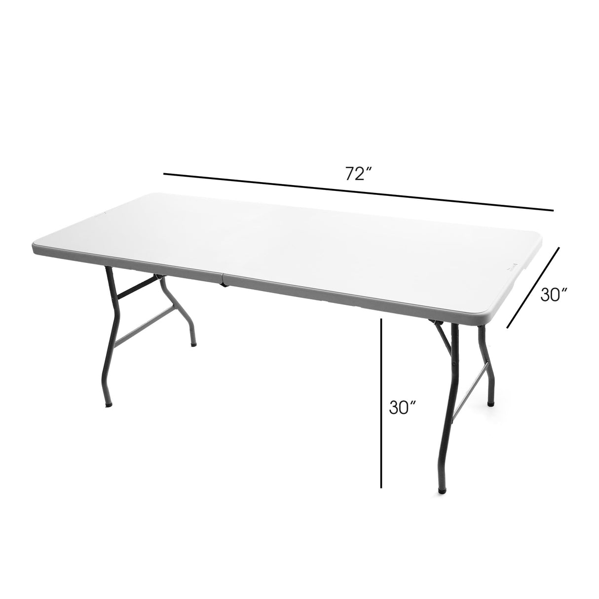 BERRYDIRECT White Foldable Table – Built in Carry Handle [6 FT, Quantity 1] Foldable Dining Table, Lightweight,Portable Table, Outdoor, Picnic, Camping, Party BERRYDIRECT
