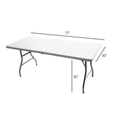 BERRYDIRECT White Foldable Table – Built in Carry Handle [6 FT, Quantity 1] Foldable Dining Table, Lightweight,Portable Table, Outdoor, Picnic, Camping, Party BERRYDIRECT
