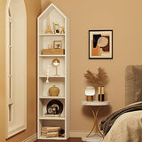 YITAHOME 73" Modern Narrow Bookshelf - 5-Tier Open Bookcase for Small Spaces in White YITAHOME