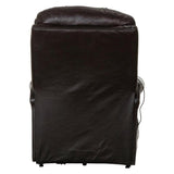 Catnapper Tyler Chocolate Brown Leather Power Lift Lay Flat Recliner with Heat & Massage Catnapper