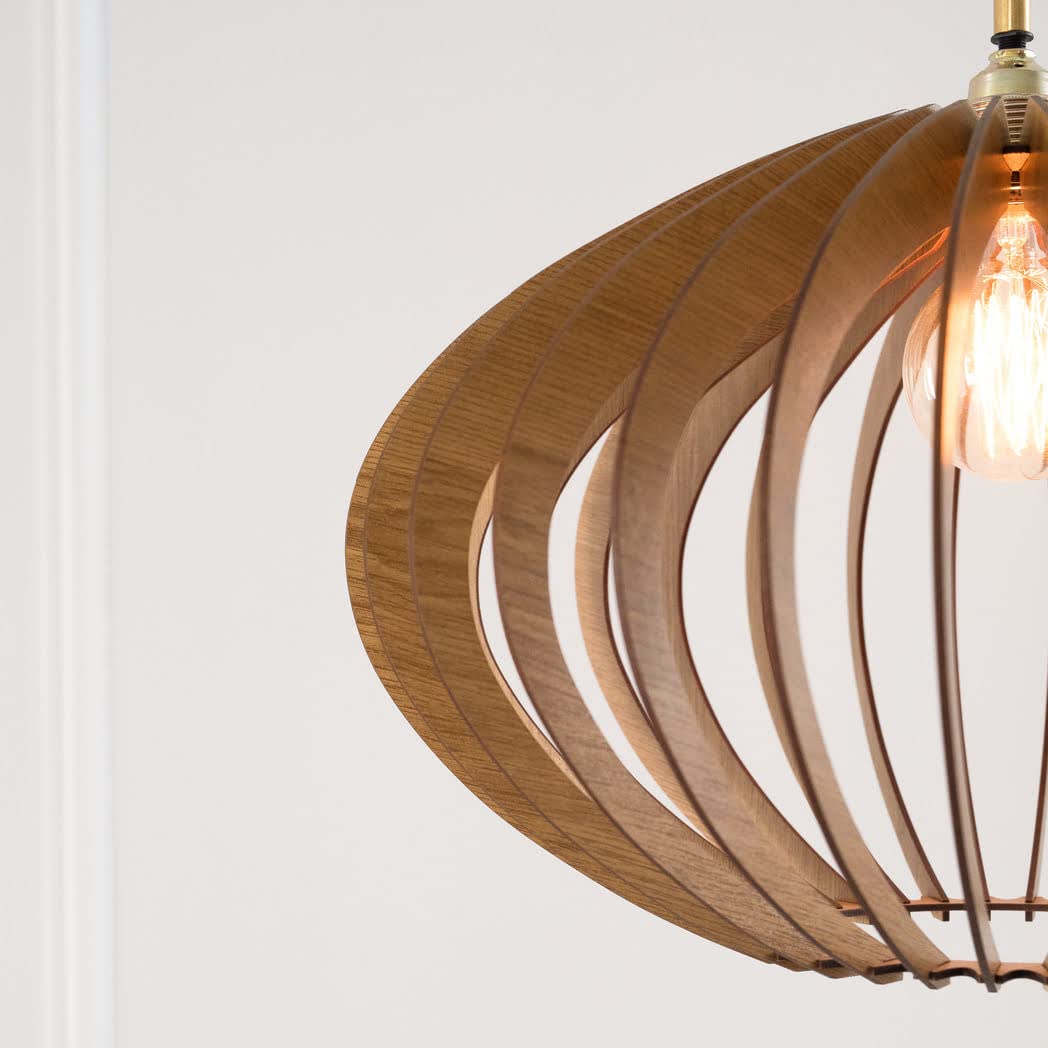 Wood Pendant Light | Pendant Lighting | Modern Wood Chandelier | Hanging Lamp | Mid Century Modern Chandelier | Wooden Lampshade | Dezaart DEZAART