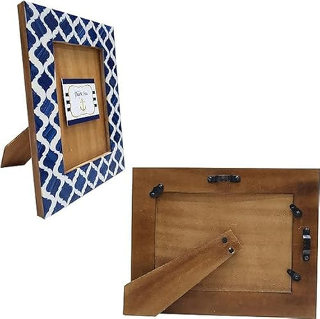 collectiblesBuy Blue & White Picture Frame Bone Inlay Moorish Moroccan Design Tabletop Home Decor Rectangular for tables or console decor collectiblesBuy
