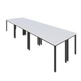 Bonzy Home Conference Tables 12ft Office Computer Desk for Meeting Room Study Writing Printer Table Save Space Design for 14 People 6PCS 141.6"x47.2"x29.5", White Bonzy Home