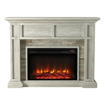 LIVILAND 48" Electric Fireplace with Realistic Flame Effect - Gray