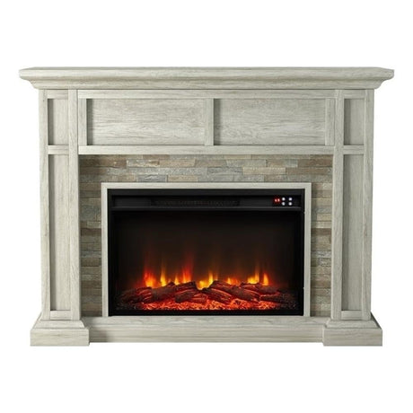 LIVILAND 48" Electric Fireplace with Realistic Flame Effect - Gray LIVILAND